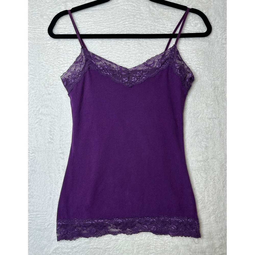 Charlotte Russe Cami Top Women S Purple Lace Trim Y2K